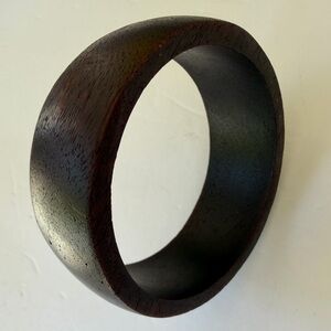 Vintage Bangle Bracelet brown wood chunky